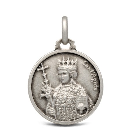 Święta Agata, medalik srebrny,  18mm,   3,15 g 
