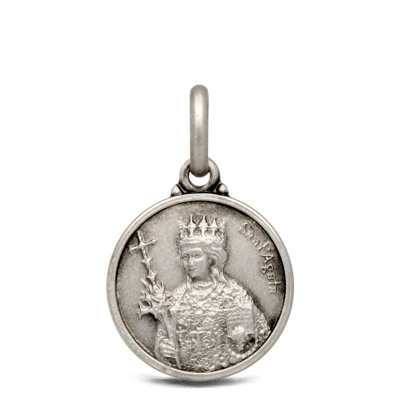 Gold Urbanowicz, Święta Agata, medalik srebrny,  14mm,   1,9 g 