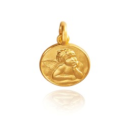 Duży Złoty medalik z Aniołkiem 25mm  Gold Urbanowicz