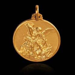 Święty Michał Archanioł.  Złoty medalion- Gold Urbanowicz jubiler Wrocław
