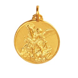 Święty Michał Archanioł.  Złoty medalik  21 mm,  5,5g   Gold Urbanowicz - Wrocław