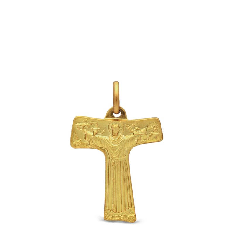 Nietypowy Złoty krzyż franciszkański. Krzyż wykonany ze złota o próbie 585.  3,9 g  GoldUrbanowicz