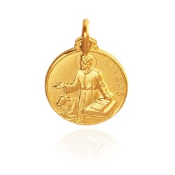 Święty Łukasz Ewangelista.  Patron lekarzy, złotników, grafików. Złoty medalik,  średnica 18 mm,  3.6 g  Gold Urbanowicz