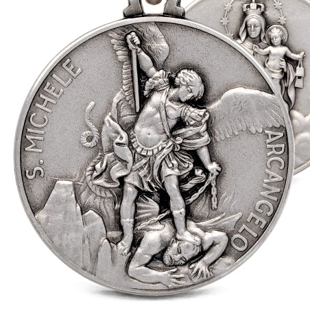 Duży Medalion Medalik Szkaplerzny Michała Archanioła- Szkaplerz Michała Archanioła   25 mm, 8,6 g