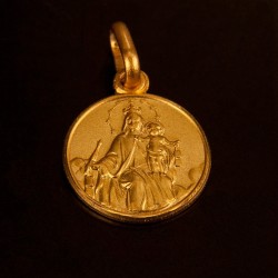 Złoty medalik dwustronny: Szkaplerz Michała Archanioła- Gold Urbanowicz Warszawa