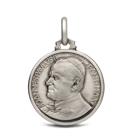 Święty Jan Paweł II.   Medalik świętego Jana Pawła II.  Medalik ze srebra.  3,3 g
