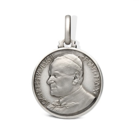 Święty Jan Paweł II. Medalik świętego Jana Pawła II.  Medalion ze srebra.