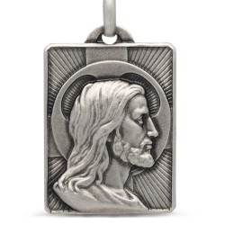 Gold Urbanowicz sklep jubilerski Opole- Opolskie, Duży Prostokątny Medalion z Jezusem, srebro 925