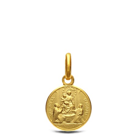 Matka Boża Pompejańska, Malutki złoty medalik,   10mm,   1,0 g