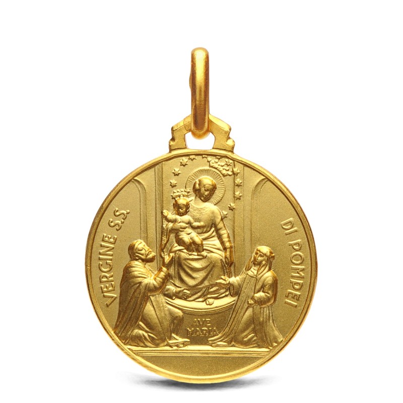 Złoty medalik- Matka Boża Pompejańska,   18mm,   3,5 g