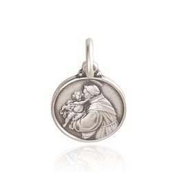 Święty Antoni. medalion srebrny,  21mm,  Gold Urbanowicz -sklep jubilerski Gdynia Trójmiasto