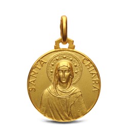 Święta Klara- medalik ze złota. 18mm, 3,65g