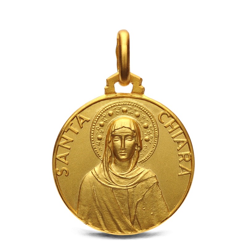 Święta Klara- medalik ze złota. 18mm, 3,65g