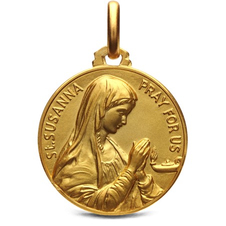 Medalik złoty - Święta Zuzanna Rzymska, 21mm, 5,55g