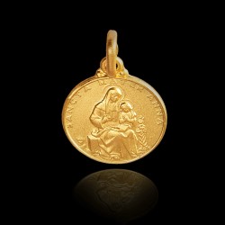 Święta Anna. 21mm  Złoty medalik Gold Urbanowicz 