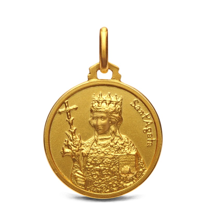 Święta Agata- medalik złoty  18mm,   3,55 g