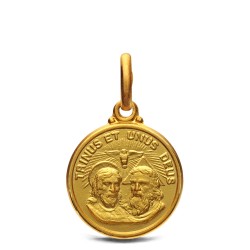 Trójca święta. Medalik złoty 14mm, 2,25 g