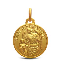 Archanioł Rafał- medalik złoty, 18 mm, 3,3 g