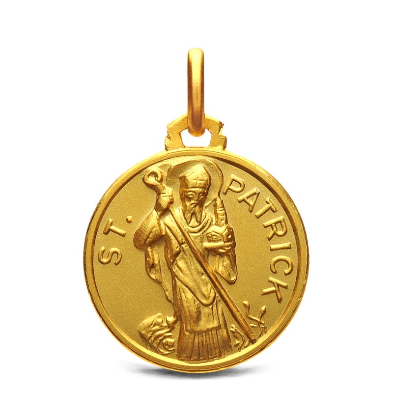 Medalik złoty - Święty Patryk, 18mm, 3,8g