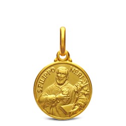 Św. Filip Neri - Złoty medalik 14 mm, 2,2g medalik komunijny