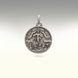 Artystyczny medalik srebrny- przedstawiający Życie Maryi,  25mm, 6,6g sklep Gold Urbanowicz - sklep Częstochowa