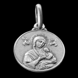 Srebrny medalion duży -Matka Boża Nieustającej Pomocy - sklep jubilerski Częstochowa