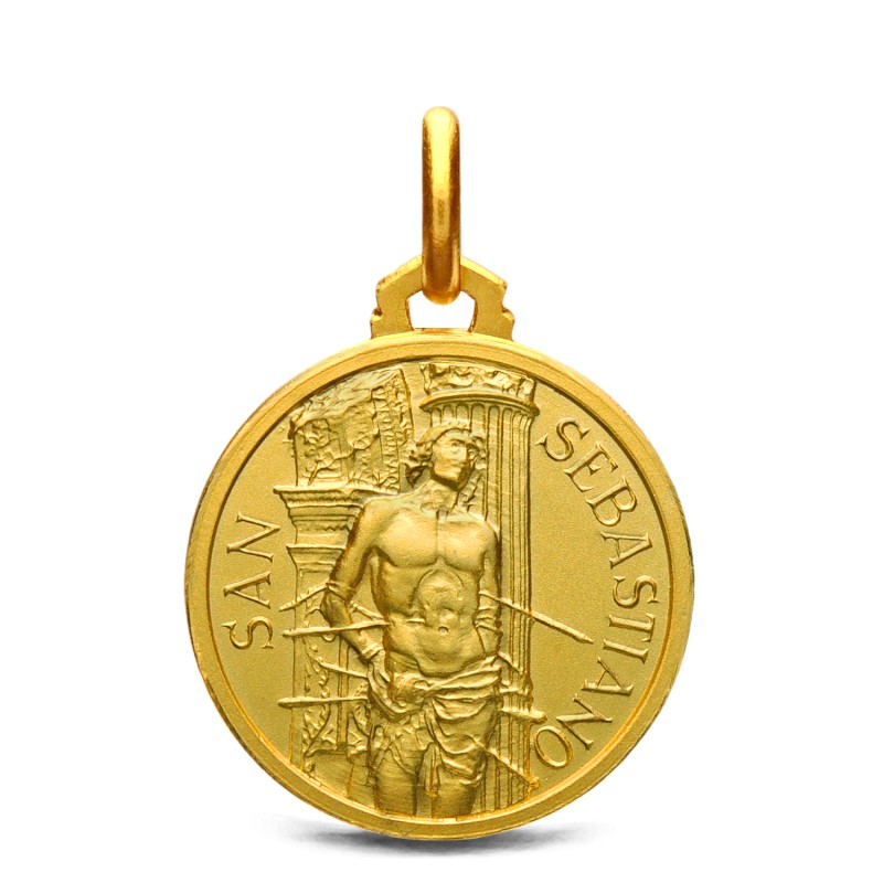 Złoty Medalik święty Sebastian. Medalik ze świętym Sebastianem. Gold Urbanowicz sklep Warszawa