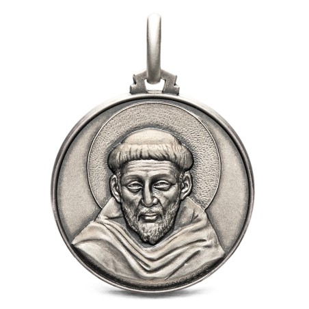 Efektowny medalik z wizerunkiem św Franciszka z Asyżu.