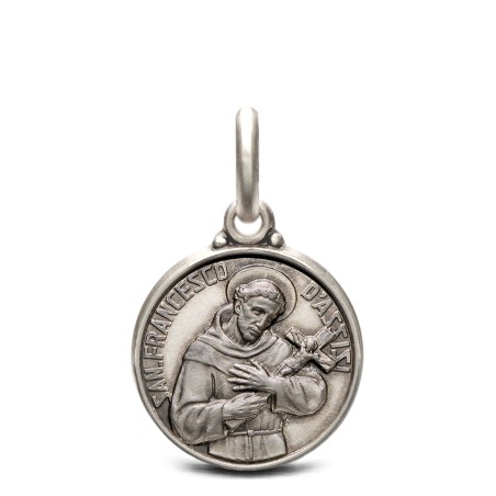 Gold Urbanowicz - Medalik srebrny św Franciszka z Asyżu. 14mm