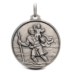 Saint Christopher silver medal, Silbermedaille des Heiligen Christophorus