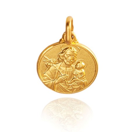 Złoty medalik świętego Józefa z Nazaretu. 21 mm, Gold Urbanowicz