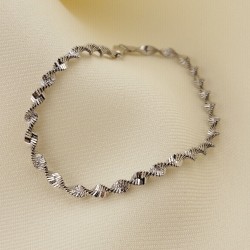 piękna bransoletka srebrna, rodowana, próba 925Ag