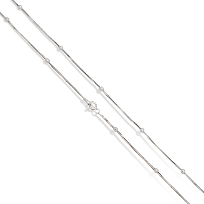 Srebrny naszyjnik z kuleczkami, 3,25 g, 45 cm