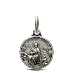 Święty Peregryn. Patron chorych na raka. Medalik srebrny średnica 14 mm,  Gold Urbanowicz