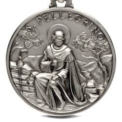 Święty Peregryn. Medalion srebrny średnica 30 mm,  11,9g  Gold Urbanowicz  shop online