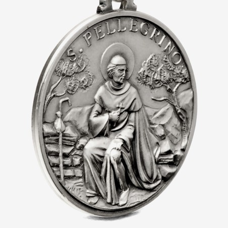 Święty Peregryn. Medalion srebrny średnica 30 mm,  11,9g  Gold Urbanowicz  shop online