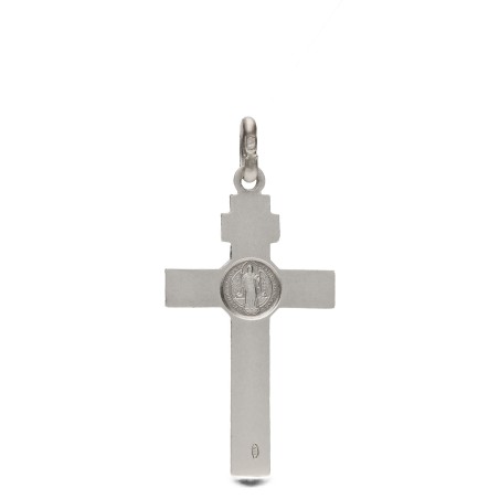 krzyżyk srebrny świętego Benedykta 3 g mały błyszczący lśniący