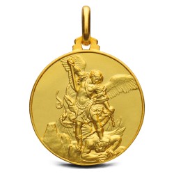 Święty Michał Archanioł.  Złoty medalik  21 mm,  5,5g   Gold Urbanowicz - Wrocław