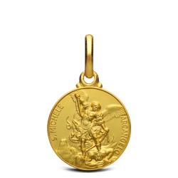 Święty Michał Archanioł.  Złoty medalik 2,2 g 14mm,   Jubiler Gold Urbanowicz Wrocław