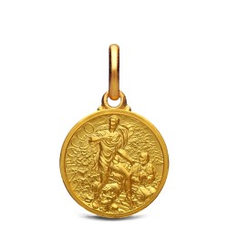 święty Roch, 14 mm, złoty medalik, piękny