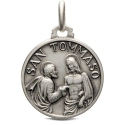 Święty Tomasz.  Medalik srebrny. 21mm,   Gold Urbanowicz