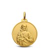 Szkaplerz Karmelitański ze złota. Medalik dwustronny.  16 mm  3,79 g