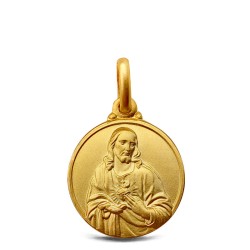 Matka Boska Szkaplerzna. Medalik złoty. Szkaplerz Karmelitański. Serce Jezusa. 14 mm  2.85 g Gold Urbanowicz