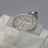 Święty Benedykt. Medalik srebrny oksydowany. 8 mm, 0,7g