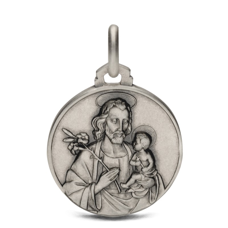 Medalik ze srebra.  - Święty Józef. Patron Rzemieślników. 18mm,  Gold Urbanowicz
