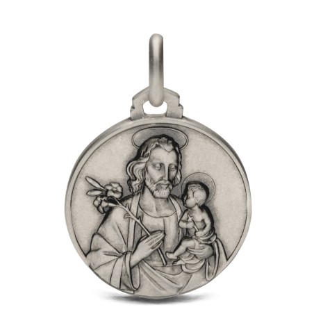 Medalik ze srebra.  - Święty Józef. Patron Rzemieślników. 18mm,  Gold Urbanowicz