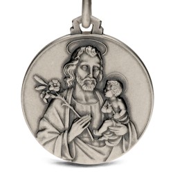Święty Józef. Medalik ze srebra.  25 mm,  Gold Urbanowicz- sklep jubilerski Sopot