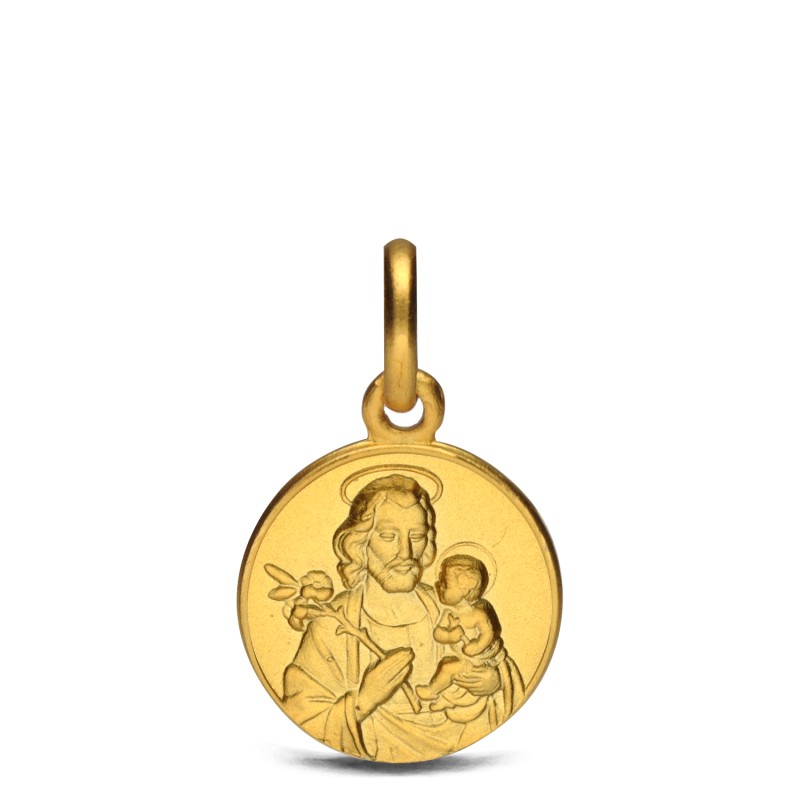 Złoty mały medalik świętego Józefa z Nazaretu. 12 mm, Gold Urbanowicz