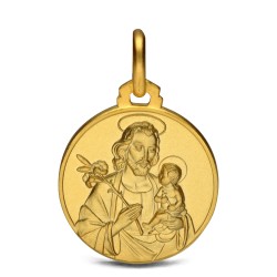 Złoty medalik świętego Józefa z Nazaretu. 18 mm, Gold Urbanowicz
