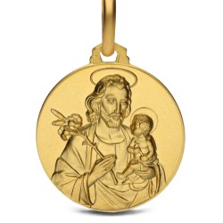 Złoty medalik świętego Józefa z Nazaretu. 21 mm, Gold Urbanowicz